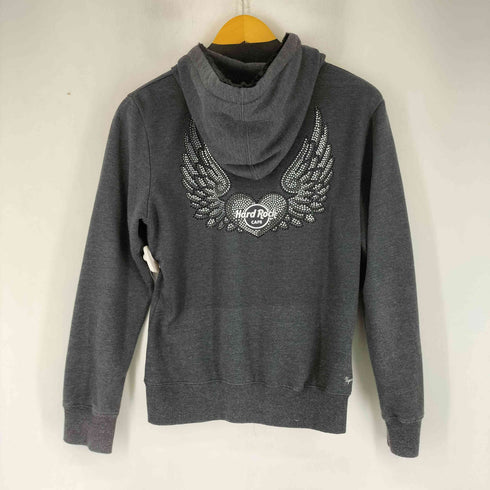 ハードロックカフェ Hard Rock Cafe ラメストーン装飾 ジップアップパーカー レディース