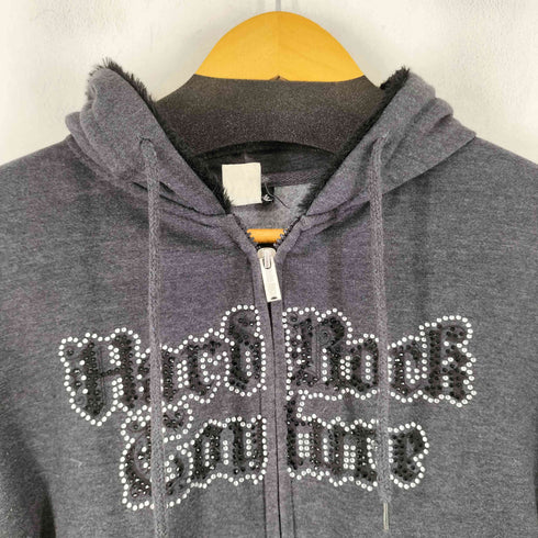ハードロックカフェ Hard Rock Cafe ラメストーン装飾 ジップアップパーカー レディース