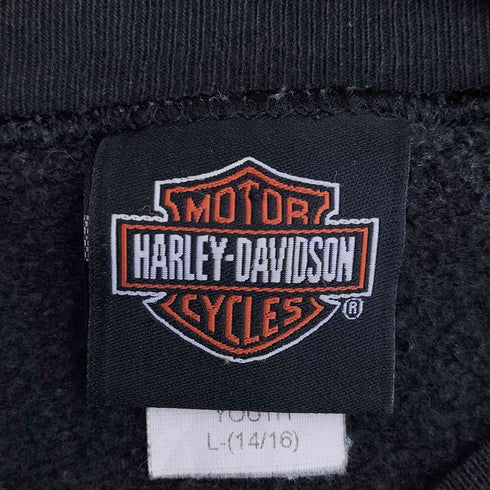 ハーレーダビッドソン HARLEY-DAVIDSON 00s 両面プリント クルーネックスウェット レディース import:L