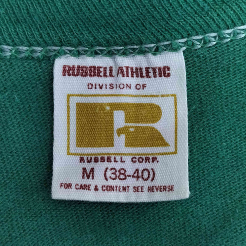 ラッセルアスレチック RUSSELL ATHLETIC 70s 金タグ FIGHTING IRISH プリントクルーネックTシャツ レディース import:M