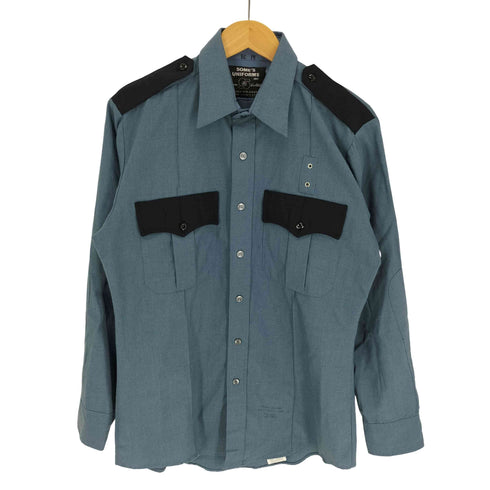 USA製 SOMES UNIFORM 襟芯 エポレット ポリス ワーク レギュラーカラー シャツ メンズ US:34