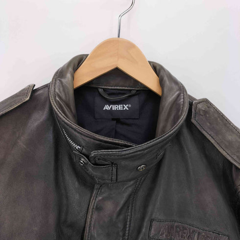 アヴィレックス AVIREX AGED LEATHER TYPE M-65 レザージャケット メンズ import:XXL