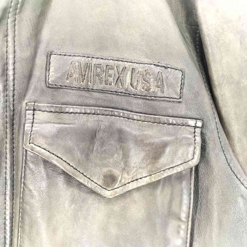アヴィレックス AVIREX AGED LEATHER TYPE M-65 レザージャケット メンズ import:XXL