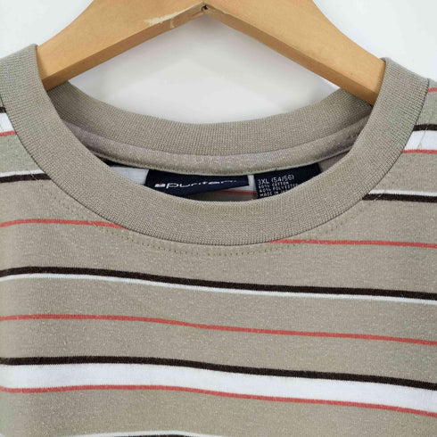 ピューリタン PURITAN 90S インド製 ビッグシルエット ボーダー クルーネック Tシャツ メンズ 3XL