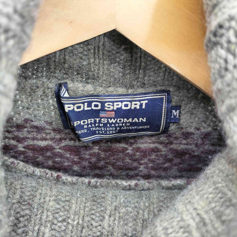 ポロスポーツラルフローレン POLO SPORT RALPH LAUREN インパクト21 ノルディック柄 カシミヤ混 タートルネックニット レディース M
