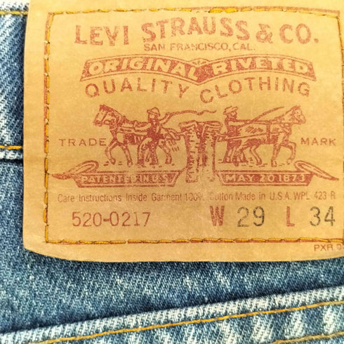 リーバイス Levis 90S 520-0217 USA製 ボタン裏525 ストレートデニム メンズ W29/L34