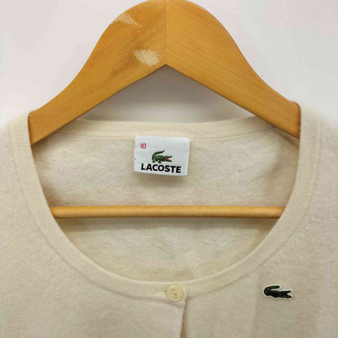 ラコステ LACOSTE フロント 刺繍 Uネック ウール カーディガン レディース EUR:40