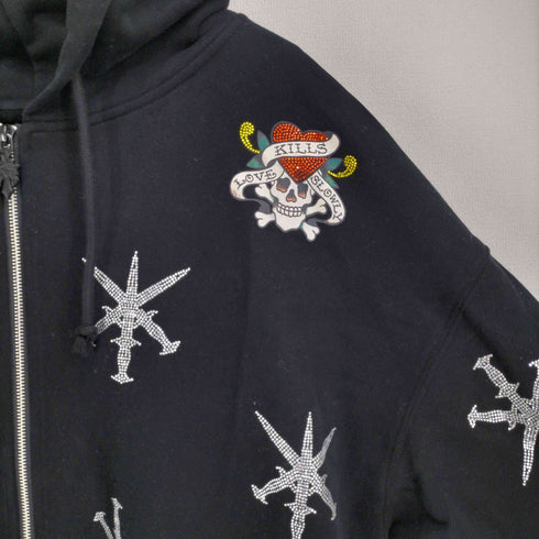 アンノウンロンドン UNKNOWN LONDON 刺繍ストーンデザイン フルジップパーカー メンズ import:XL