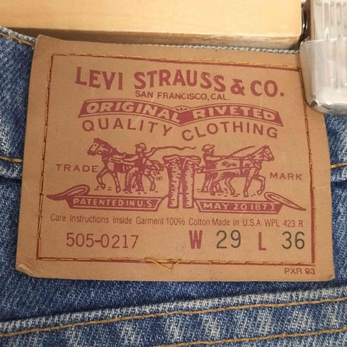 リーバイス Levis 90S USA製 505-0217 ボタン裏525 ストレートデニム メンズ W29/L36