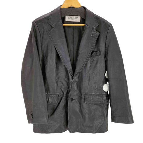 バルマンパリ BALMAIN PARIS ラムレザー2Bテーラードジャケット メンズ import:M