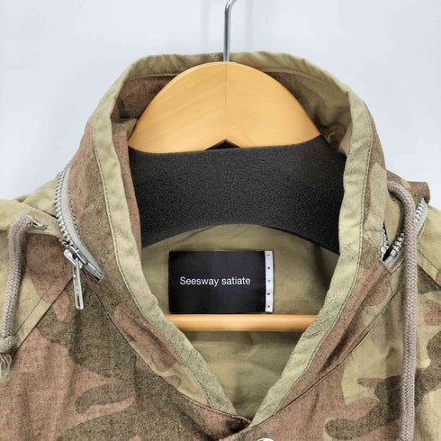 SEESWAY SATIATE ウッドランドカモ リップストップ パッカブル ジャケット メンズ JPN:L