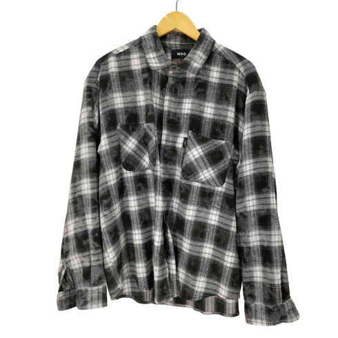 MSG ヴィンテージ加工 オンブレチェック長袖シャツ street メンズ JPN:L