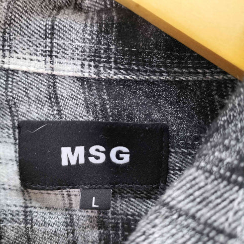 MSG ヴィンテージ加工 オンブレチェック長袖シャツ street メンズ JPN:L