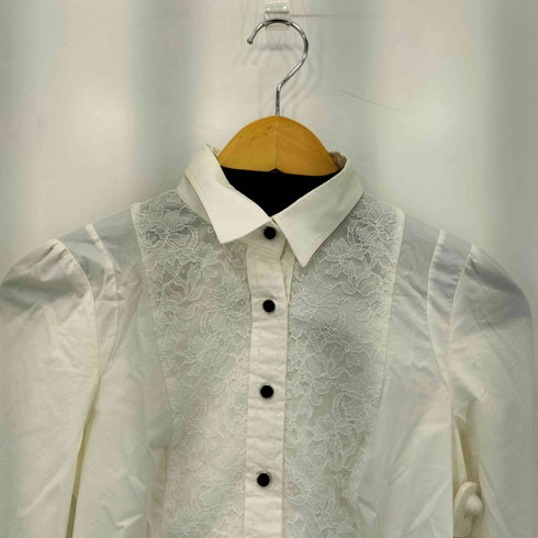 バーバリーブラックレーベル BURBERRY BLACK LABEL レースフリルシャツ レディース 38