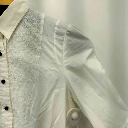 バーバリーブラックレーベル BURBERRY BLACK LABEL レースフリルシャツ レディース 38