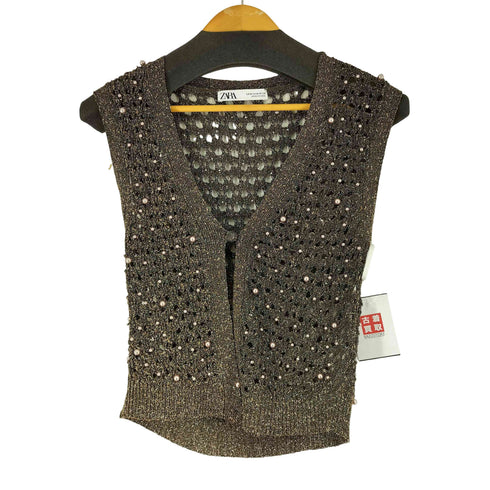 ザラ ZARA パール ラメ ニット Knit Vest レディース
