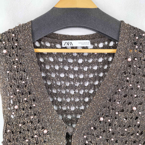 ザラ ZARA パール ラメ ニット Knit Vest レディース