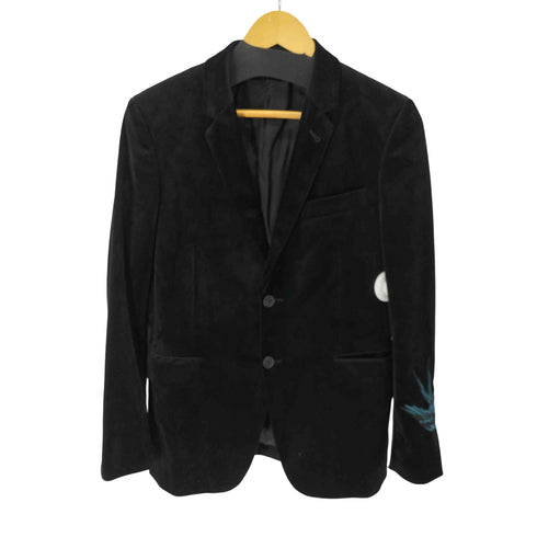 ポールスミス Paul Smith ベロア ツバメワッペン 2Bテーラードジャケット 裏地レオパード メンズ import:M