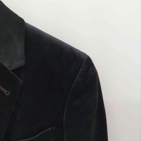 ポールスミス Paul Smith ベロア ツバメワッペン 2Bテーラードジャケット 裏地レオパード メンズ import:M