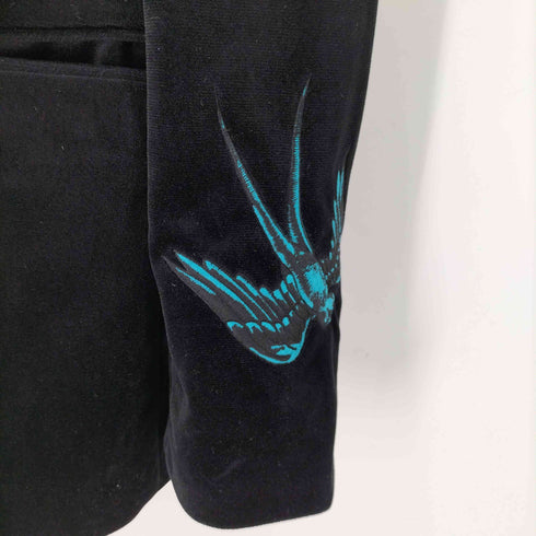 ポールスミス Paul Smith ベロア ツバメワッペン 2Bテーラードジャケット 裏地レオパード メンズ import:M