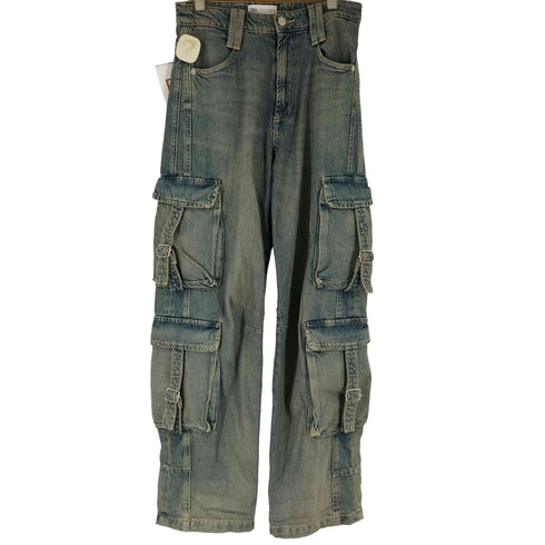 ザラ ZARA マルチポケットデニムカーゴパンツ レディース 34