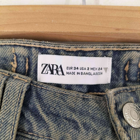 ザラ ZARA マルチポケットデニムカーゴパンツ レディース 34
