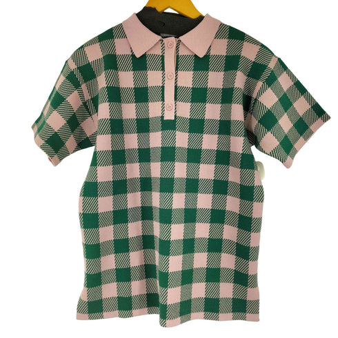 ラグアジェム LAGUA GEM GINGHAM CHECK POLO KNIT レディース FREE