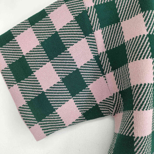 ラグアジェム LAGUA GEM GINGHAM CHECK POLO KNIT レディース FREE