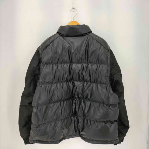 ジーユー GU フェイクレザー コンバーチブルパデッドブルゾン ベスト ジャケット メンズ 3XL