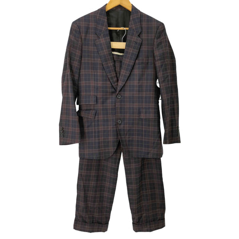 ポールスミス Paul Smith E.THOMAS WOOL CHECK チェック 2B テーラードジャケット & ノータック テーパードスラックス 裏地フェザー メンズ 上下:M