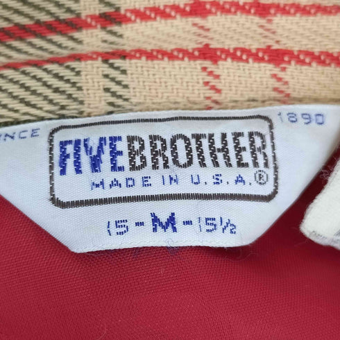 ファイブブラザー FIVE BROTHER 70-80S MADE IN USA 裏地キルティング ネルシャツ メンズ JPN:M