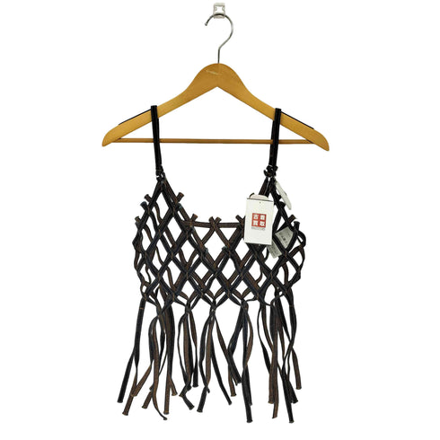 チカキサダ Chika Kisada DENIM MACRAME TOP キャソール レディース FREE