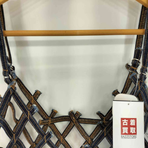 チカキサダ Chika Kisada DENIM MACRAME TOP キャソール レディース FREE