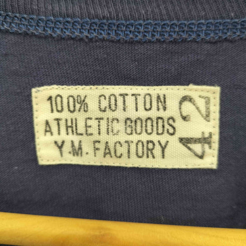 YMFACTORY YMTEE なす紺 シングルステッチ ポケットTシャツ カットソー メンズ 42