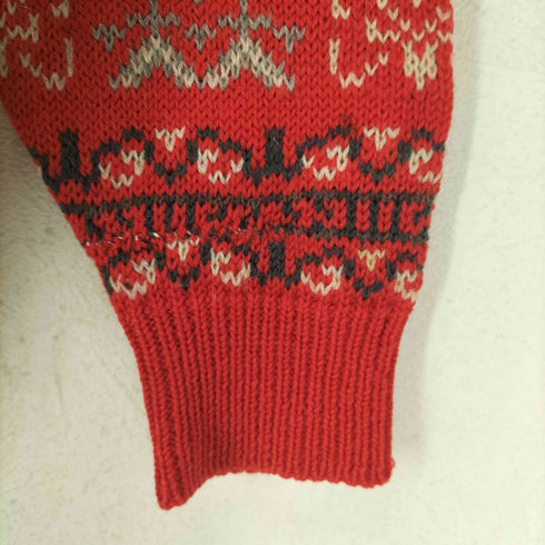 ノルディック柄クルーネックウールニット メンズ