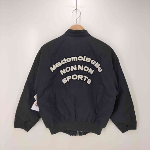 マドモアゼルノンノン mademoiselle NON NON マルチジップ 裏地チェック柄 バックワッペン ボンバージャケット メンズ