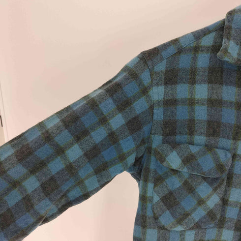 ペンドルトン PENDLETON 60S マドラスチェック フラップポケット ウール 開襟 オープンカラー L/S ネルシャツ メンズ import:M