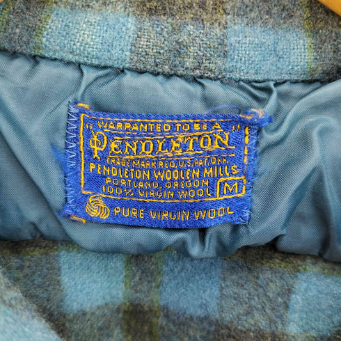 ペンドルトン PENDLETON 60S マドラスチェック フラップポケット ウール 開襟 オープンカラー L/S ネルシャツ メンズ import:M