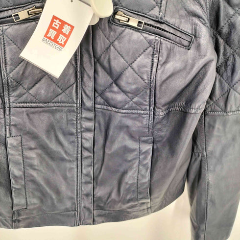コントワーデコトニエ COMPTOIR DES COTONNIERS ラムレザー フロントジップ シングス ライダースジャケット レディース S