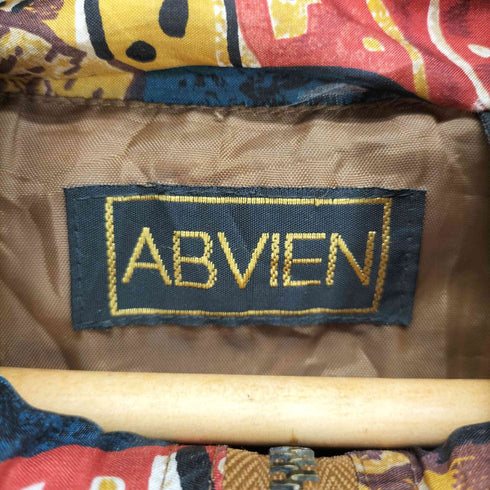 ABVIEN シルク100 総柄ジップジャケット メンズ M