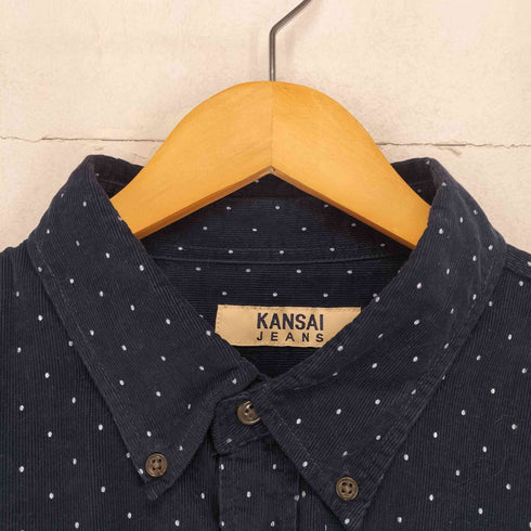 カンサイジーンズ KANSAI JEANS ドット柄コーデュロイBDシャツ メンズ 3L