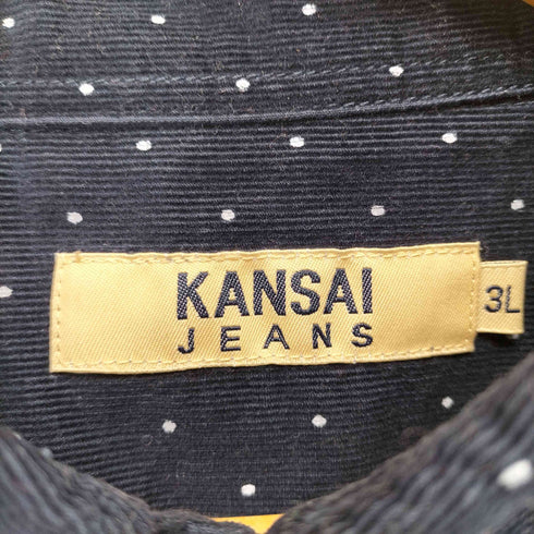 カンサイジーンズ KANSAI JEANS ドット柄コーデュロイBDシャツ メンズ 3L