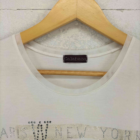 Calabaza Y2K ラインストーン ラメ Tシャツ レディース