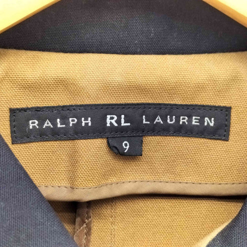 ラルフローレン RALPH LAUREN 比翼ボタン コットン ナイロン ボンディング加工 ステンカラー コート レディース JPN:9号