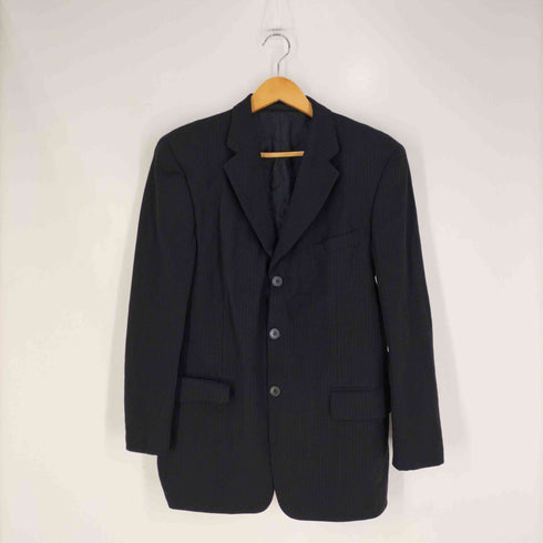 シーケーカルバンクライン ck Calvin Klein 日本製 ストライプ ウール 3B テーラードジャケット 2タック スラックス セットアップ メンズ 38 32