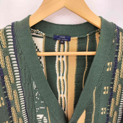 アイテムズ アーバンリサーチ ITEMS URBAN RESEARCH マルチストライプ カーディガン メンズ JPN:M