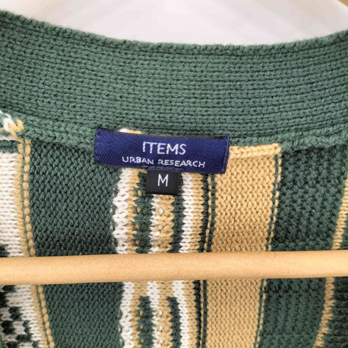 アイテムズ アーバンリサーチ ITEMS URBAN RESEARCH マルチストライプ カーディガン メンズ JPN:M
