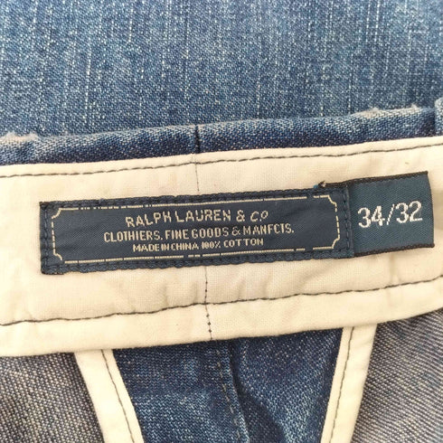 ラルフローレン RALPH LAUREN 90s ペンキ加工 ワイド ストレートデニム メンズ 34/32