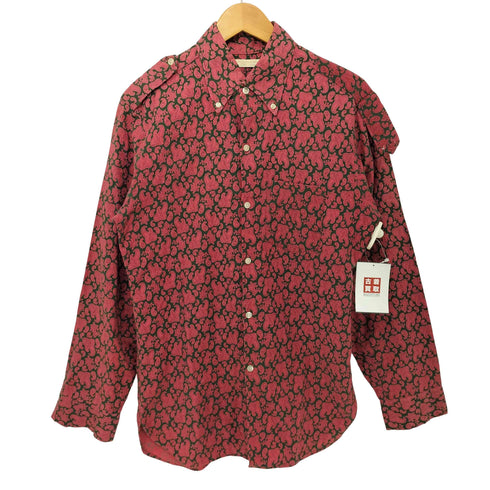 vintage ペイズリー柄 エポレット ボタンダウン シャツ メンズ import:M