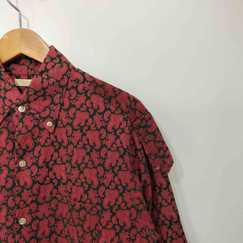 vintage ペイズリー柄 エポレット ボタンダウン シャツ メンズ import:M